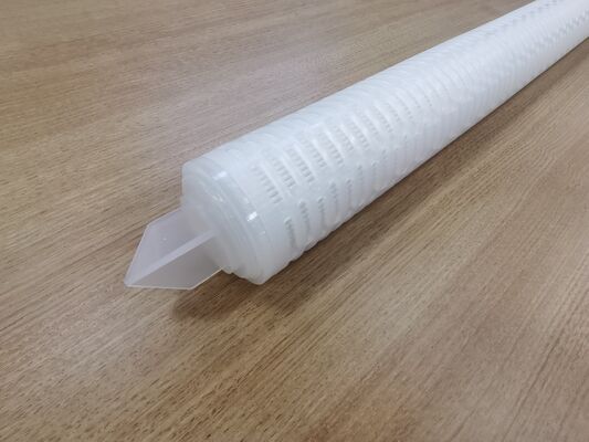 40-inch PTFE-plisséfilterpatroon met PTFE-membraan voor chemische en zeer zuivere vloeistoffiltratie met hoge stroomsnelheid